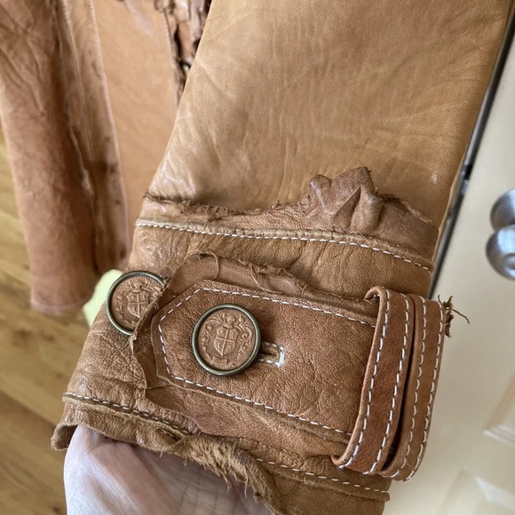 Women’s Sherry Nikka Leisure Couture brown leather trench coat size M - Picture 7 of 13